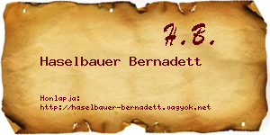 Haselbauer Bernadett névjegykártya
